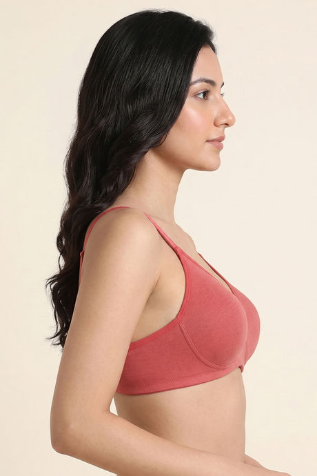 Zivame Double Layered Non Wired 3/4th Coverage Tshirt Bra - Faded Rose — image 3